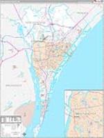 New Hanover, Nc Carrier Route Wall Map